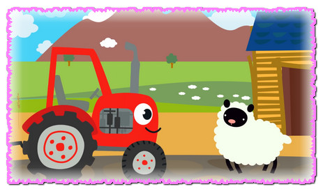 Друзья Животные - Веселая обучающая песенка для детей, малышей - Трактор едет в гости к друзьям