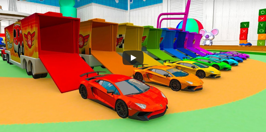 Learning Colors numbers with city sports cars truck carrier Play Nursery rhymes for kids car toys